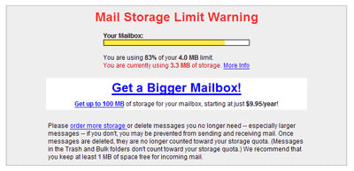 Your Teeny Tiny Mailbox Has Once Again Come Close to Exceeded it's Limit